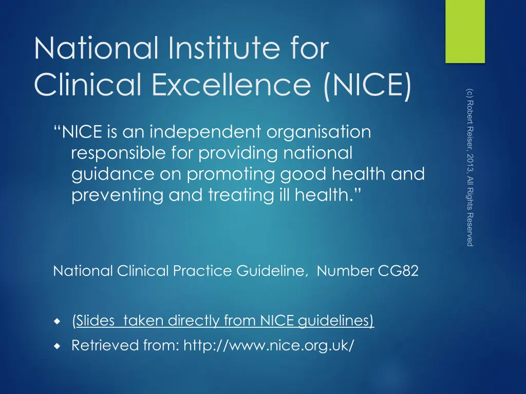 national institute for clinical excellence nice
