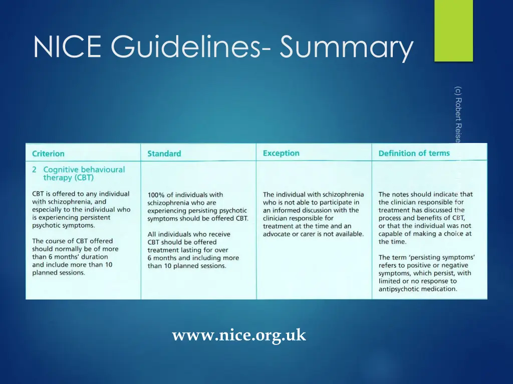 nice guidelines summary
