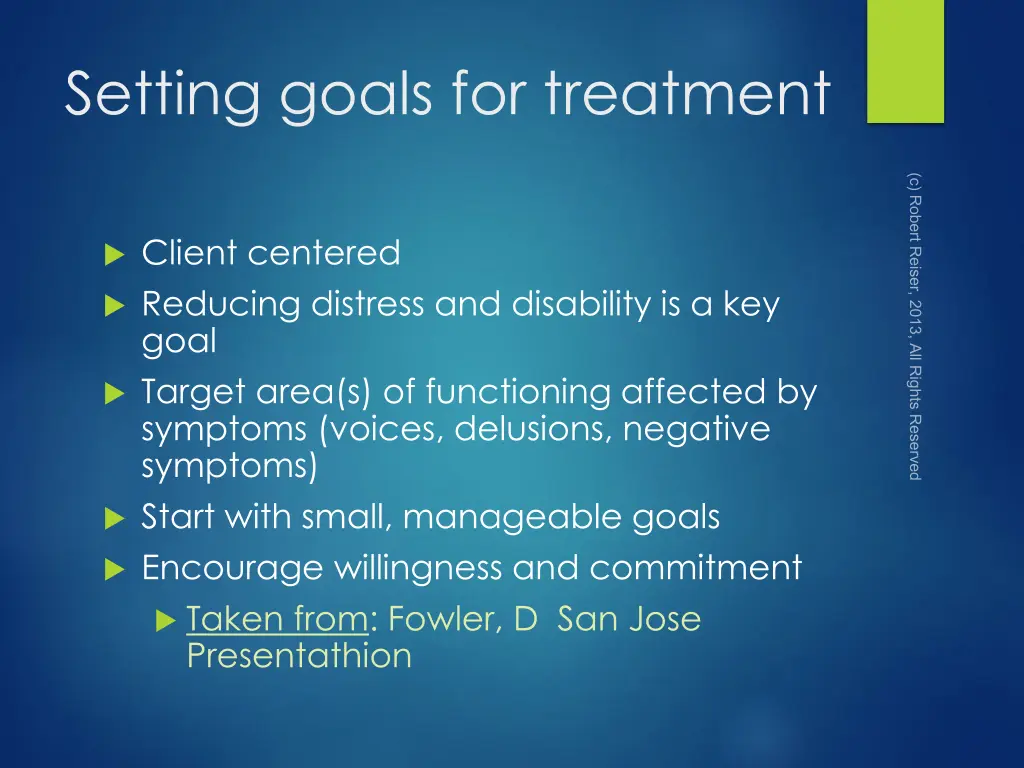 setting goals for treatment