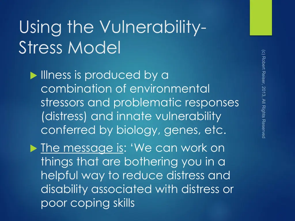using the vulnerability stress model