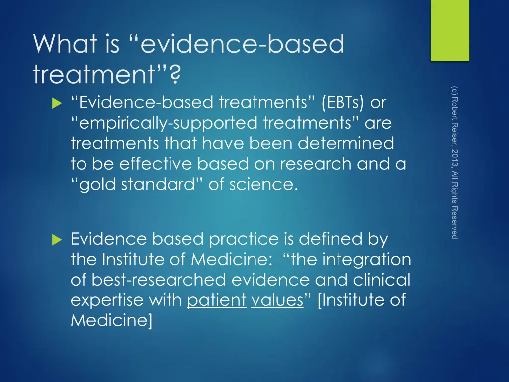what is evidence based treatment evidence based