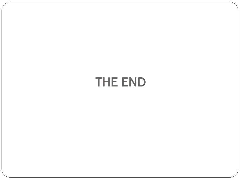 the end the end