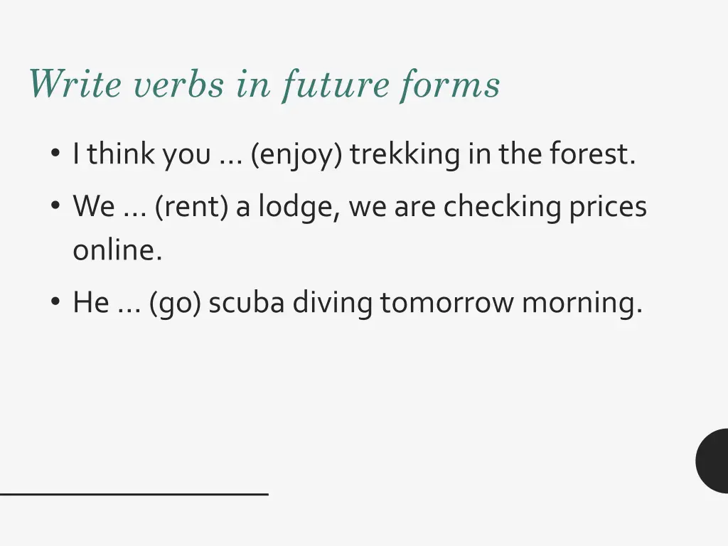 write verbs in future forms