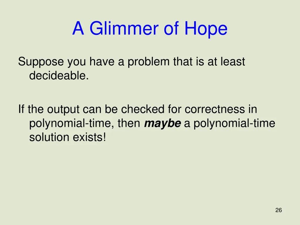 a glimmer of hope