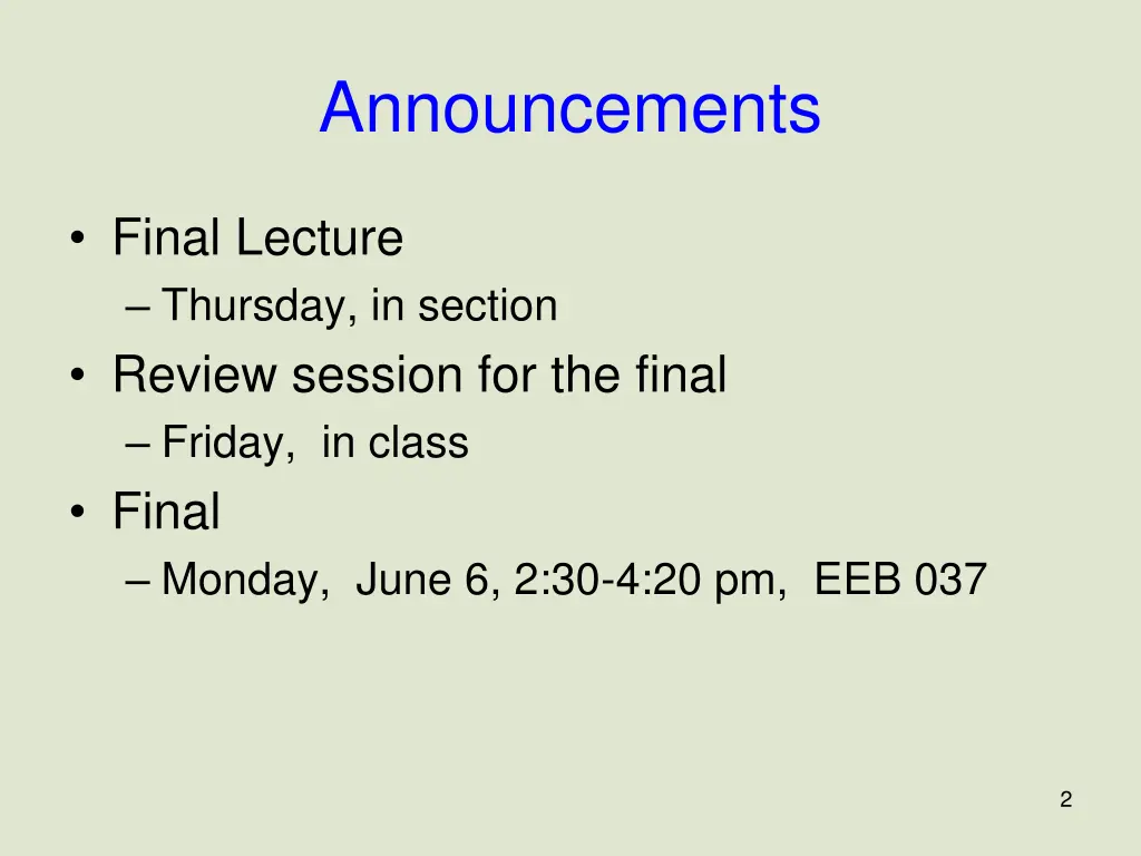 announcements