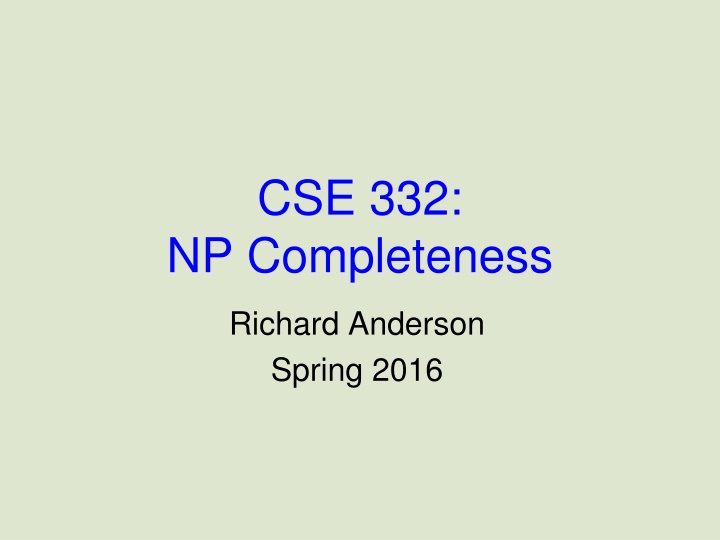 cse 332 np completeness