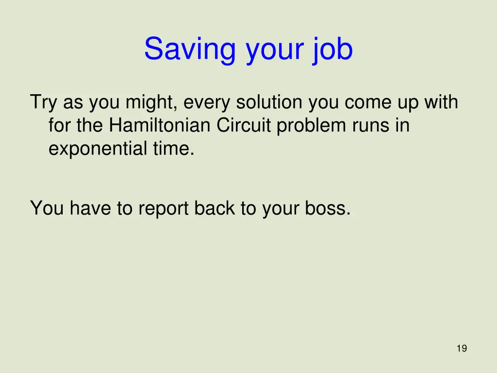 saving your job