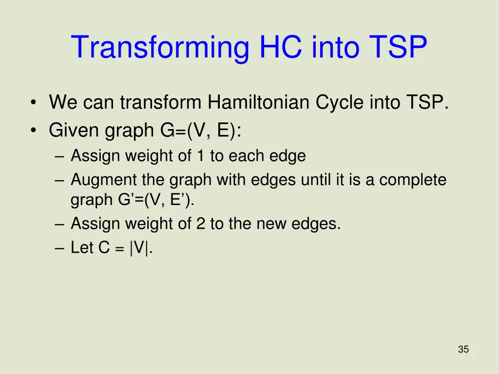 transforming hc into tsp