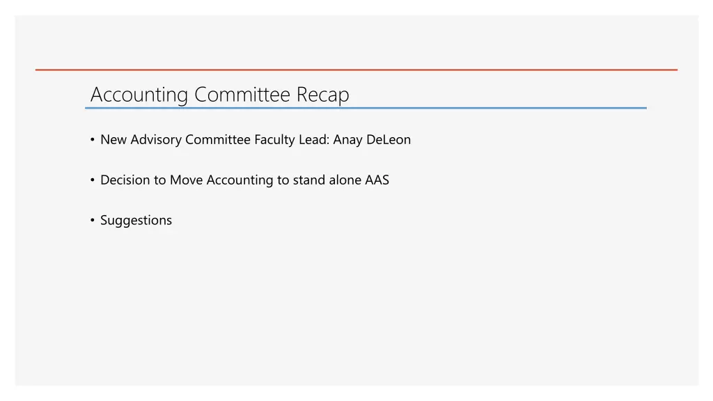 accounting committee recap