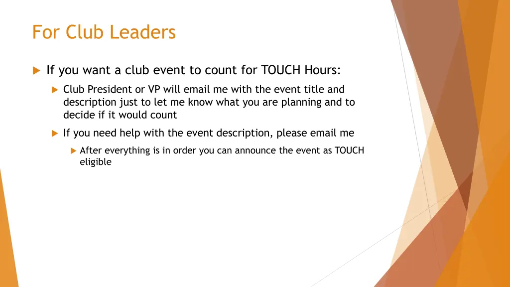 for club leaders