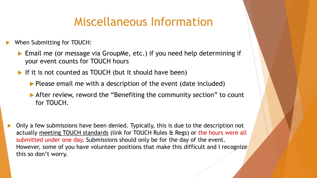 miscellaneous information