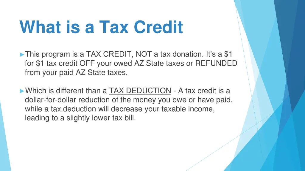 what is a tax credit