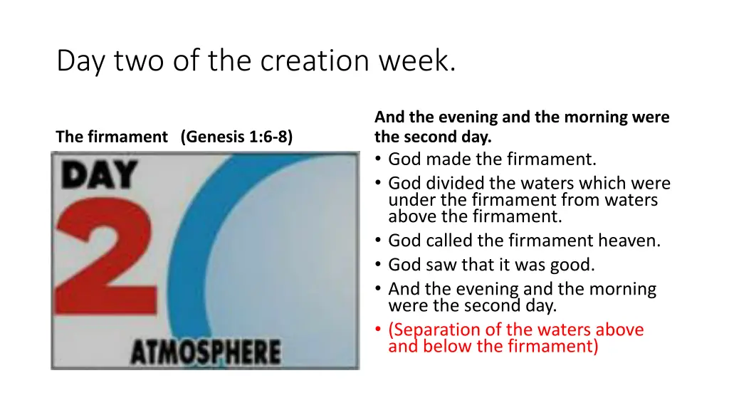 day two of the creation week
