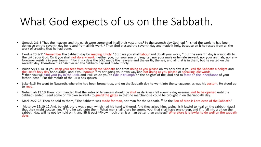 what god expects of us on the sabbath