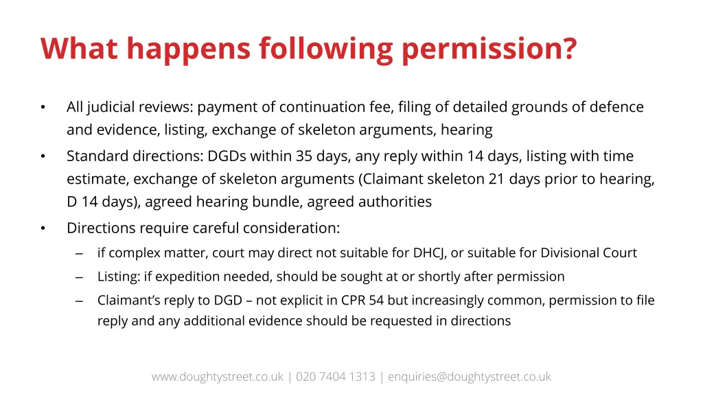 what happens following permission