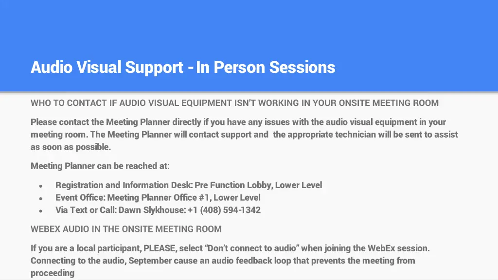 audio visual support in person sessions