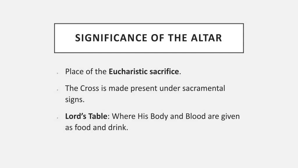 significance of the altar
