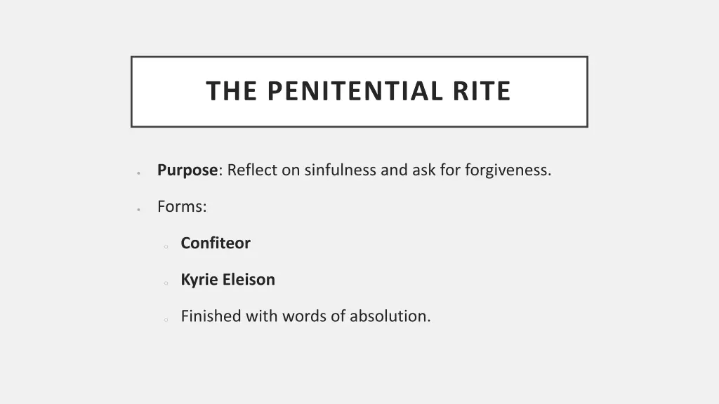 the penitential rite