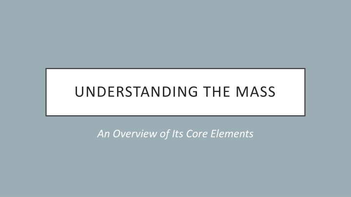 understanding the mass