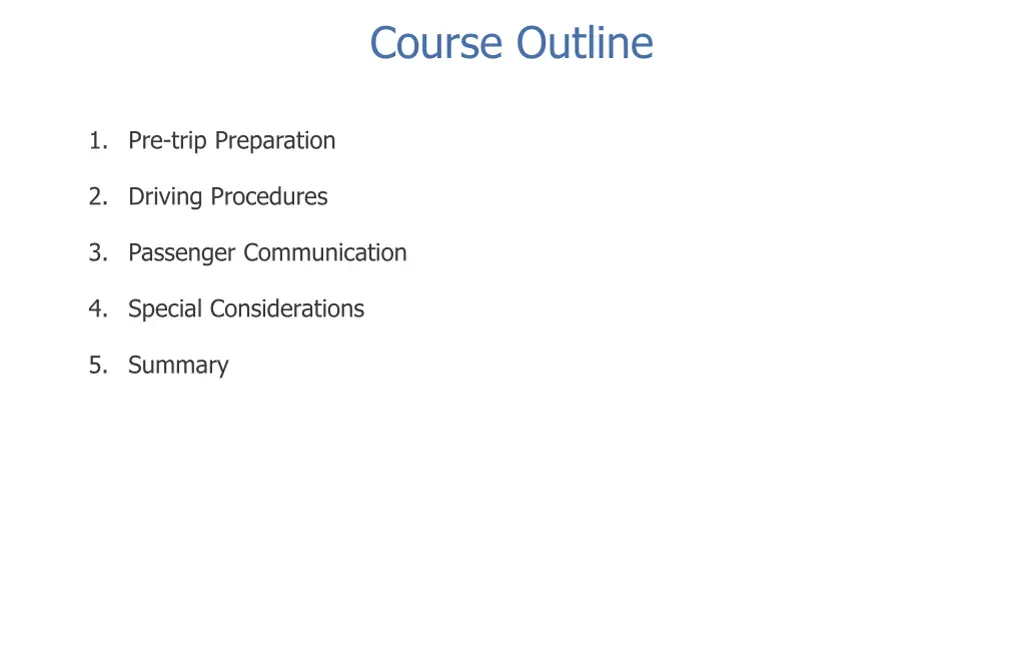 course outline