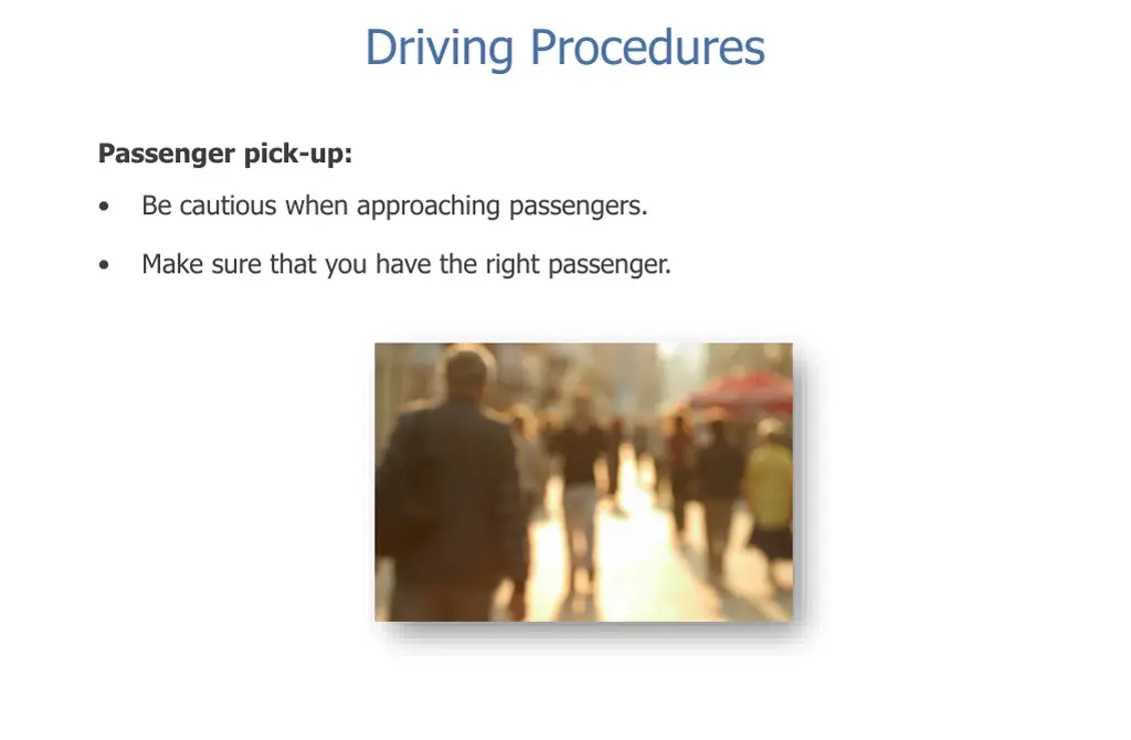 driving procedures 1