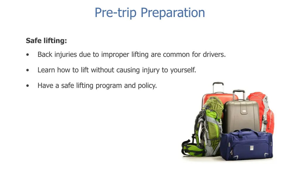 pre trip preparation 2