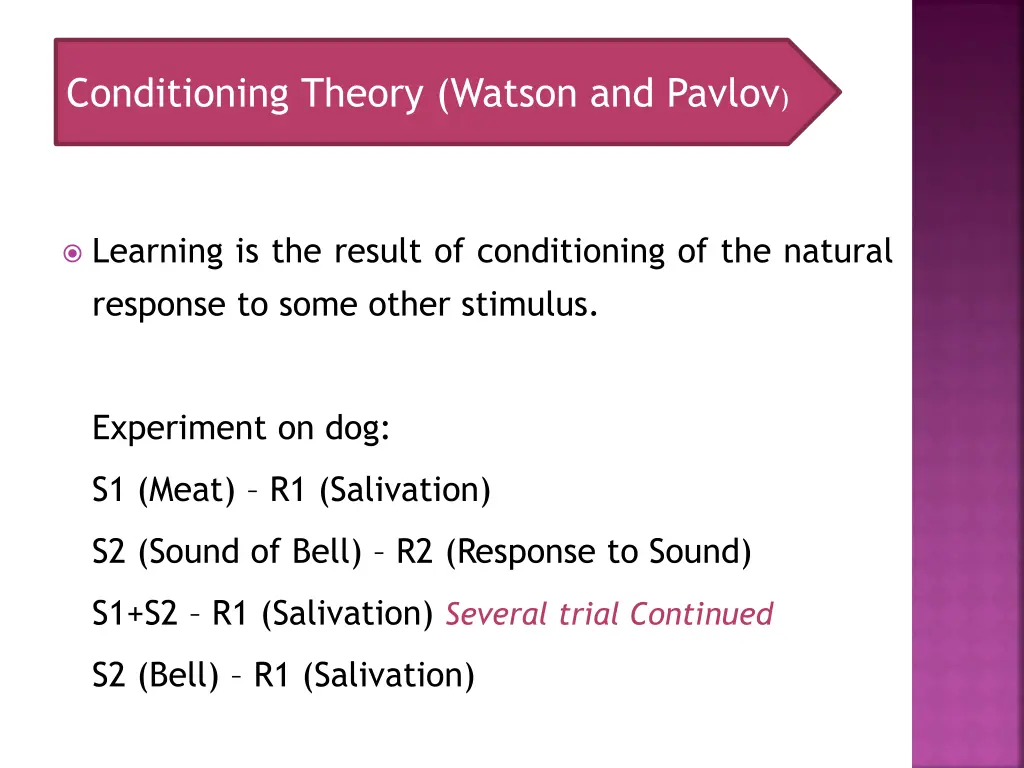 conditioning theory watson and pavlov