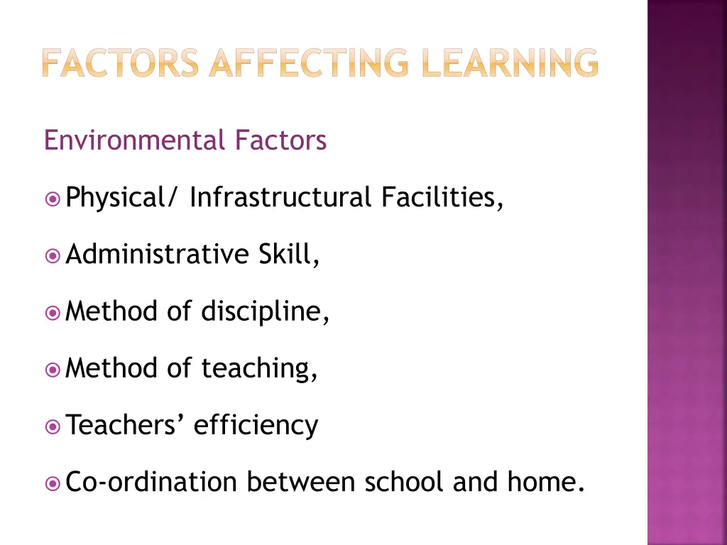factors affecting learning 1