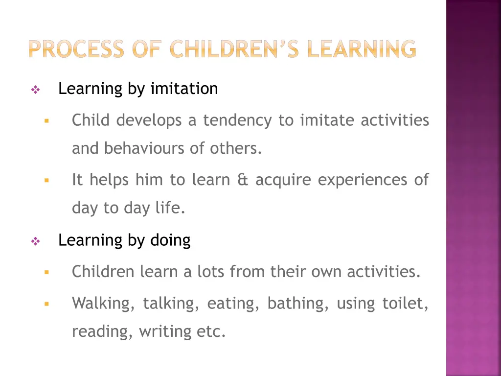 process of children s learning