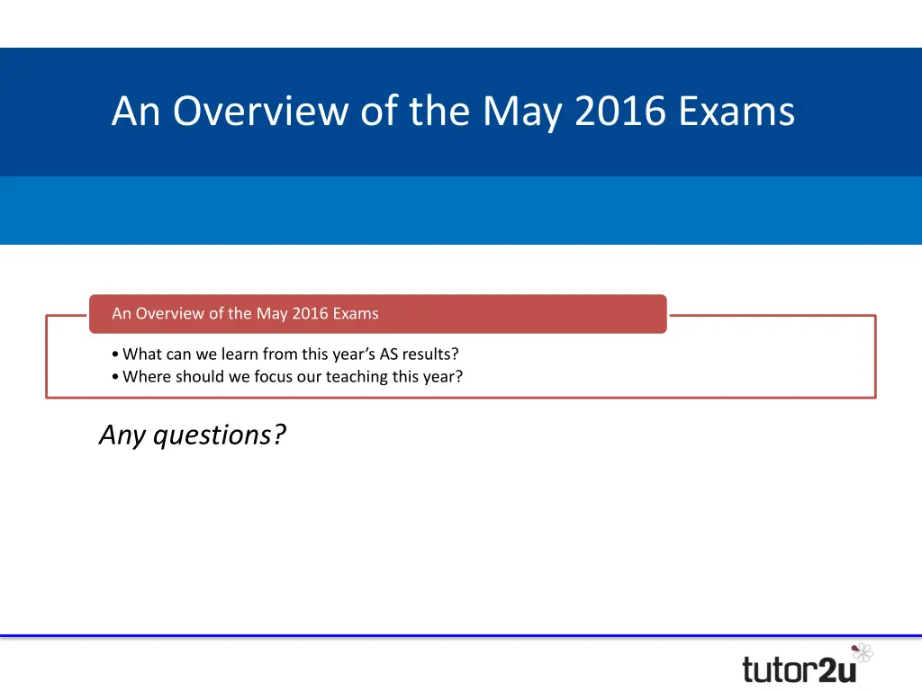 an overview of the may 2016 exams 1