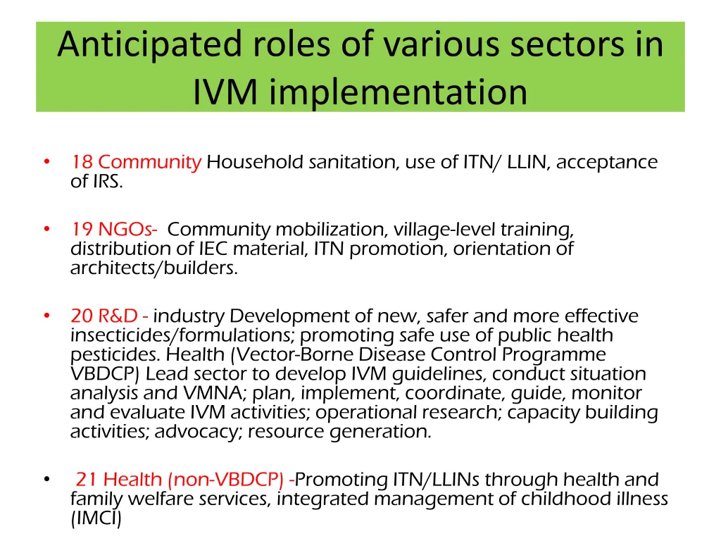 anticipated roles of various sectors 3