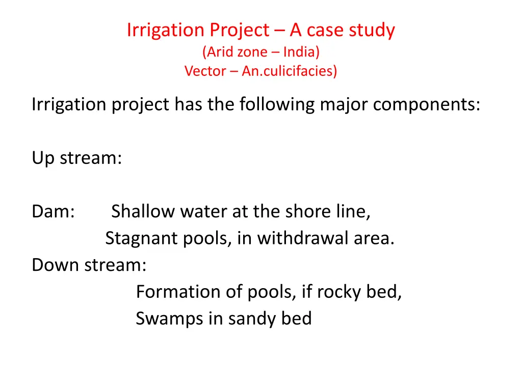 irrigation project a case study arid zone india