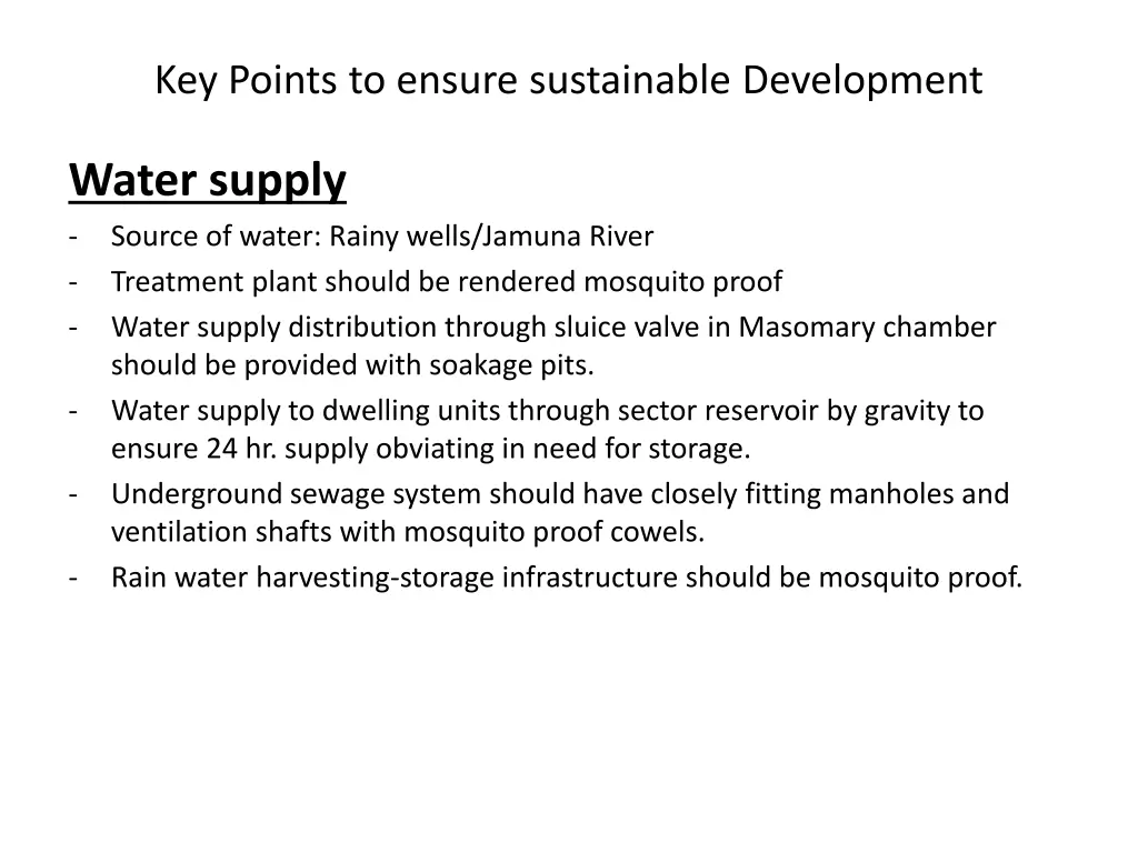 key points to ensure sustainable development