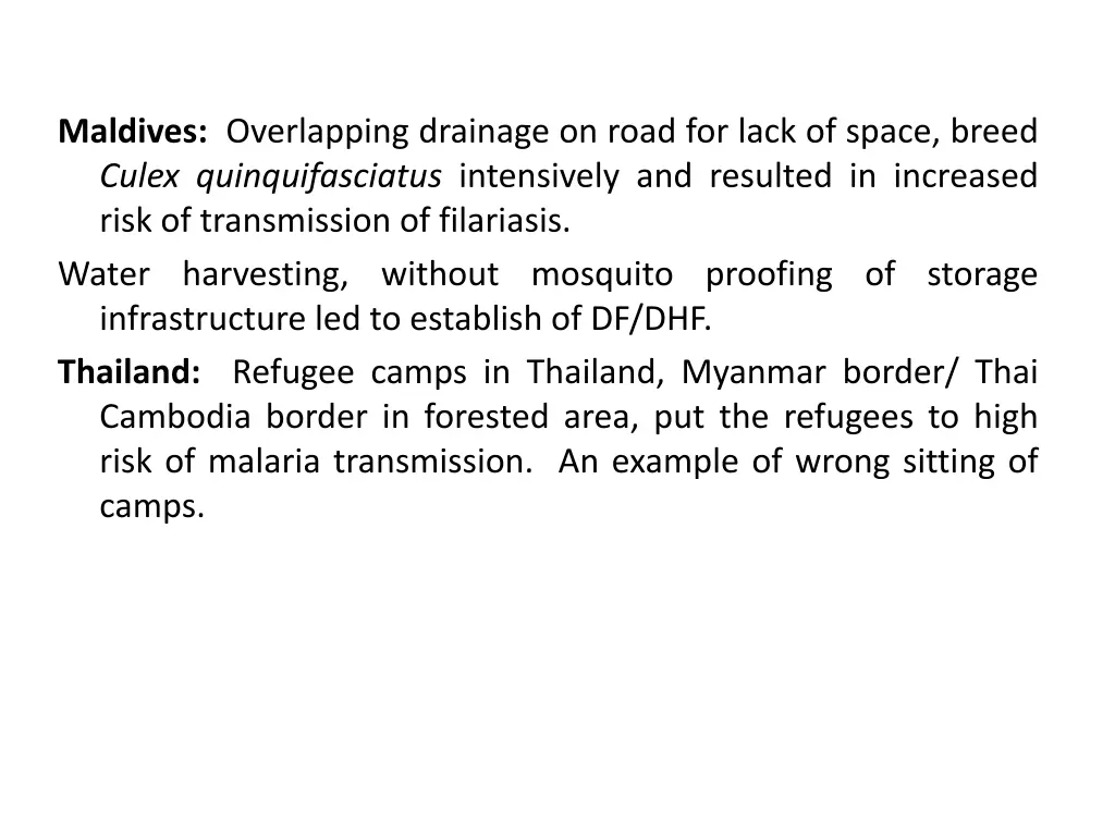 maldives overlapping drainage on road for lack