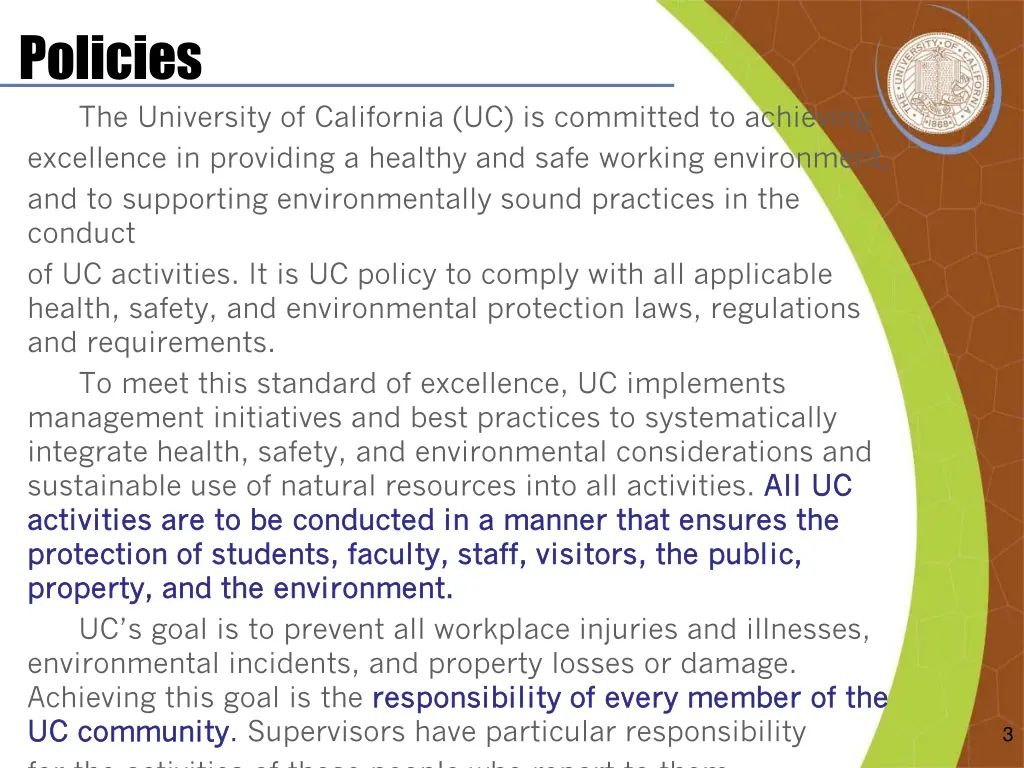 policies the university of california