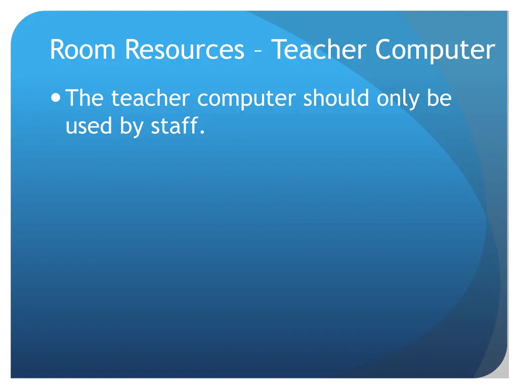 room resources teacher computer