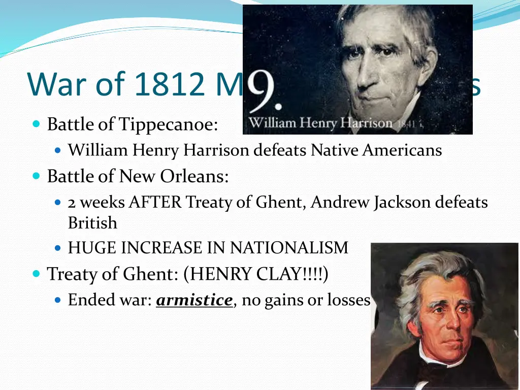 war of 1812 military highlights