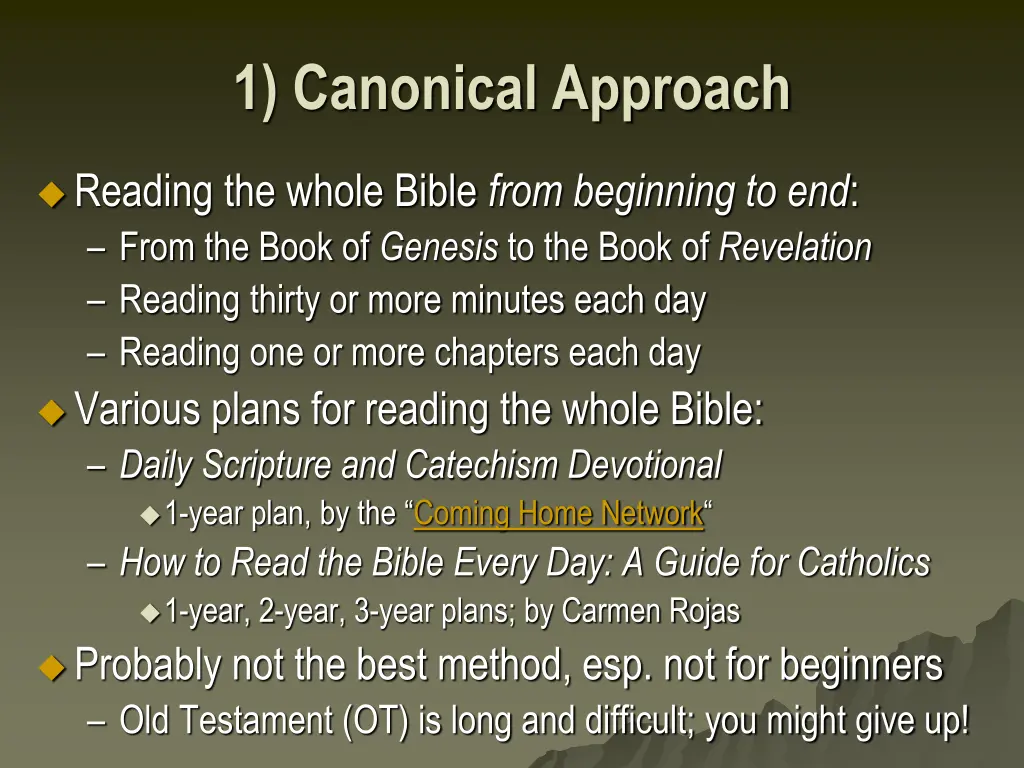 1 canonical approach