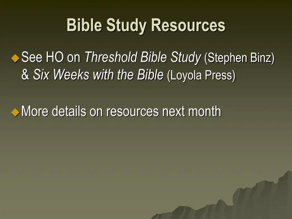 bible study resources