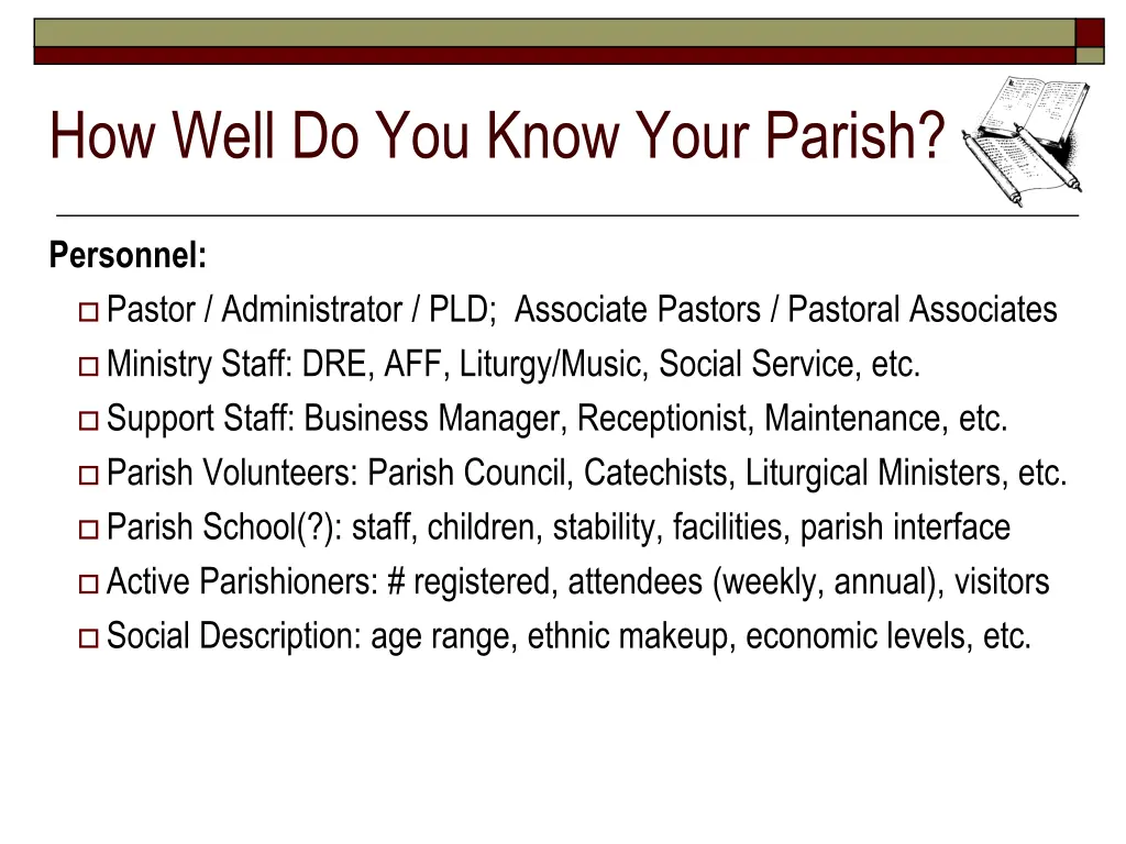 how well do you know your parish