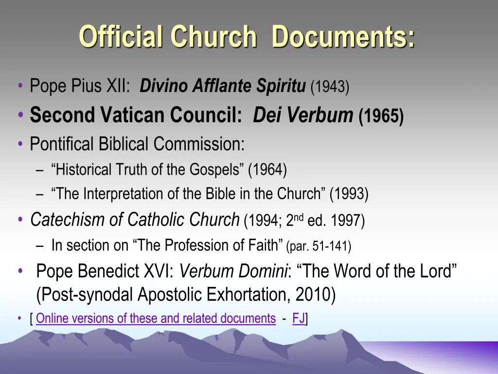 official church documents
