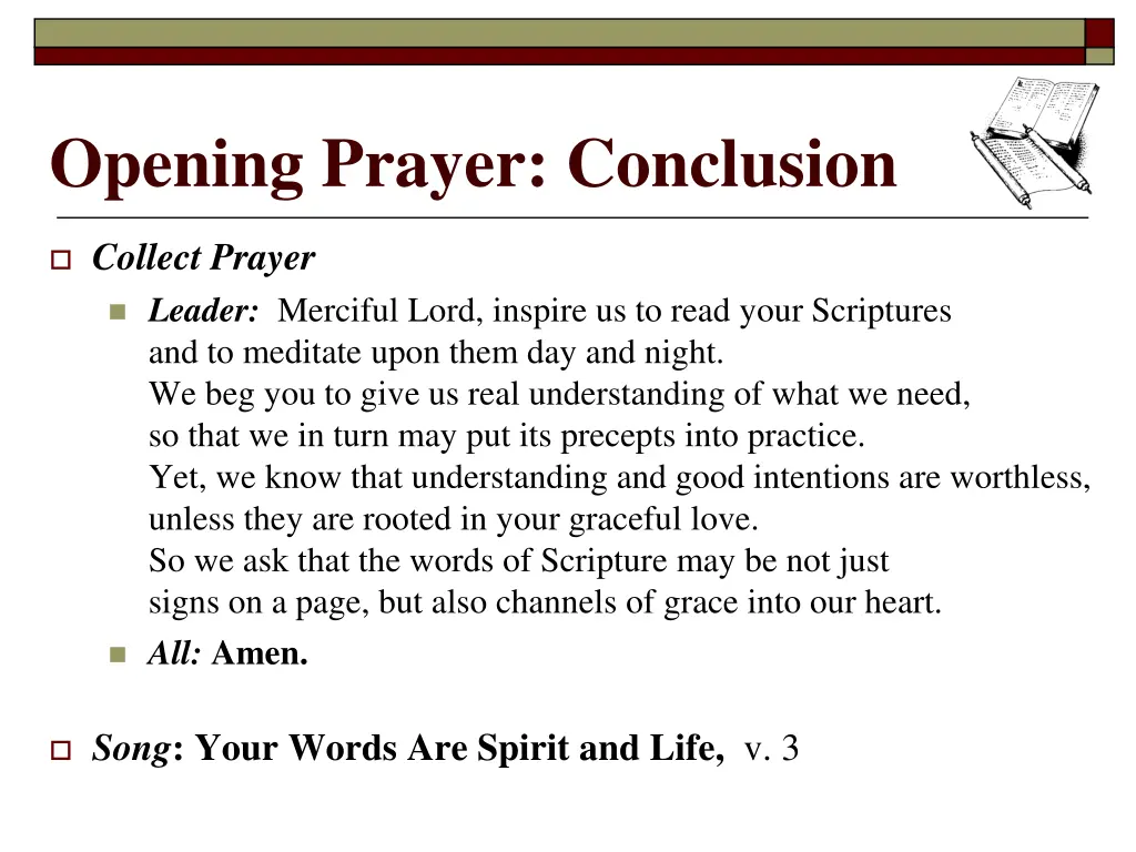 opening prayer conclusion