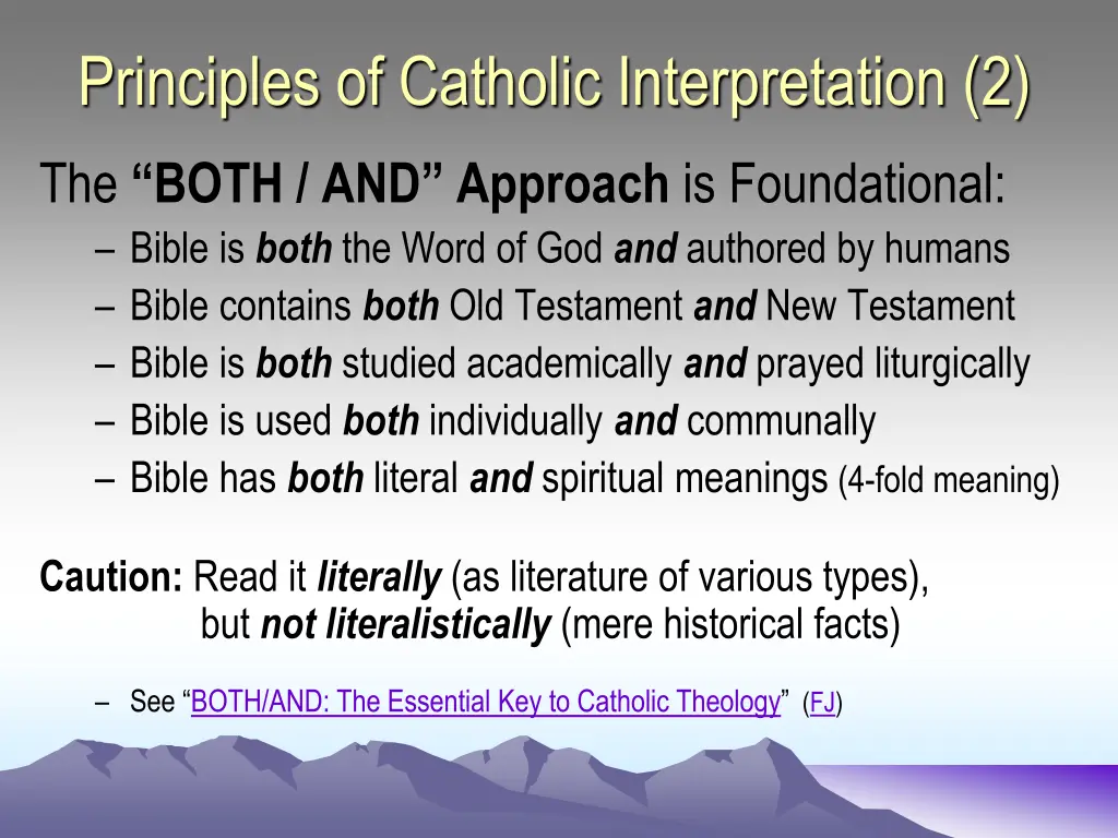 principles of catholic interpretation 2 1