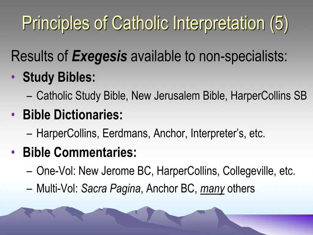 principles of catholic interpretation 5 1