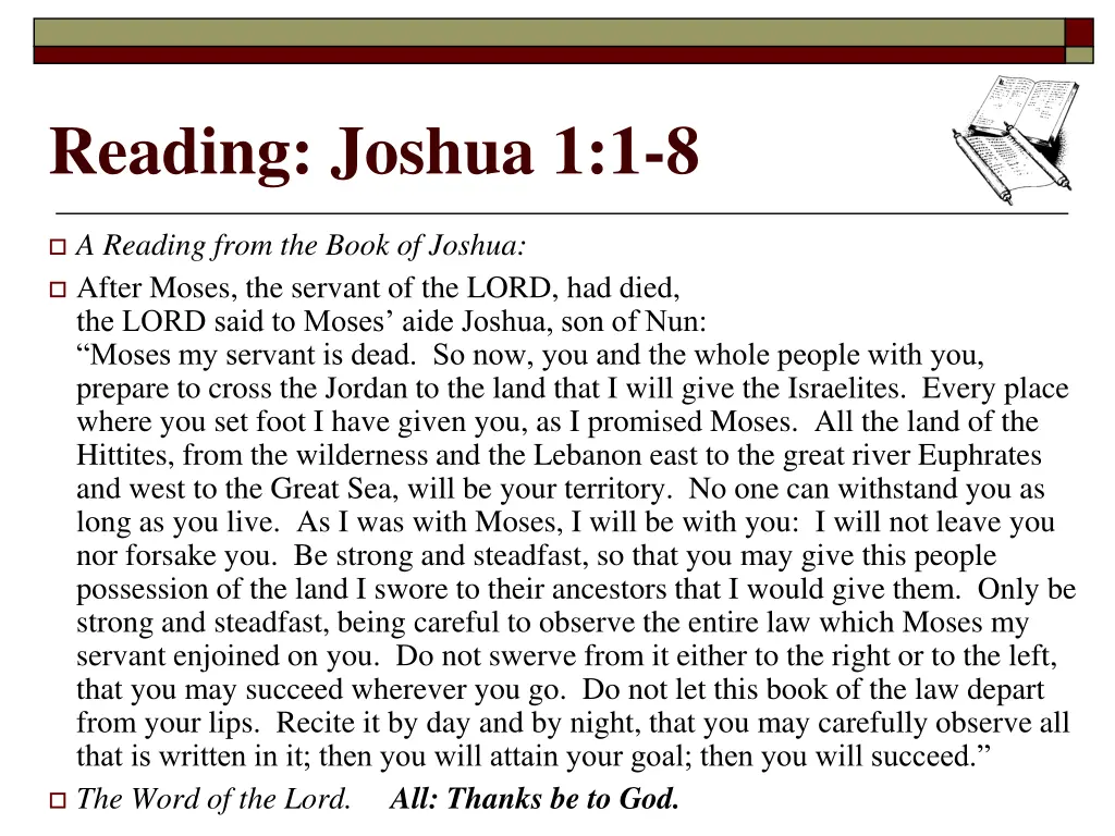 reading joshua 1 1 8