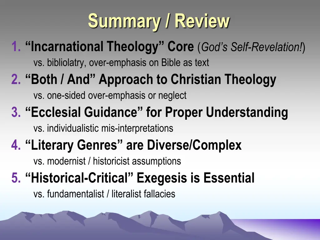 summary review