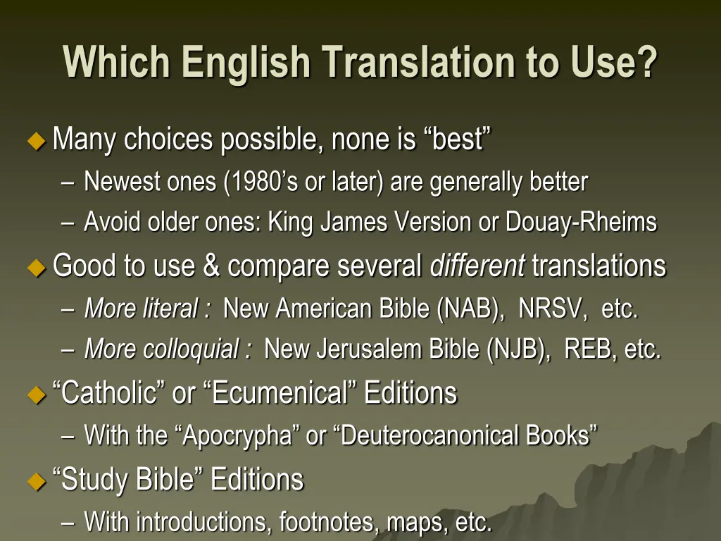 which english translation to use