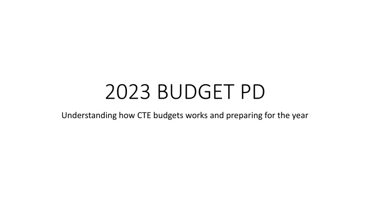 2023 budget pd