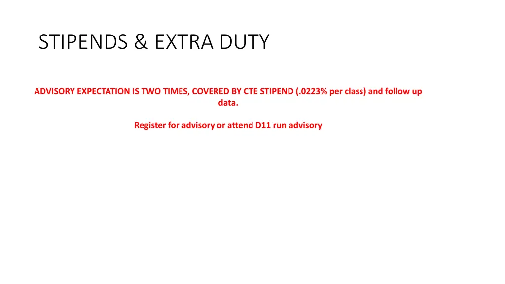 stipends extra duty 2