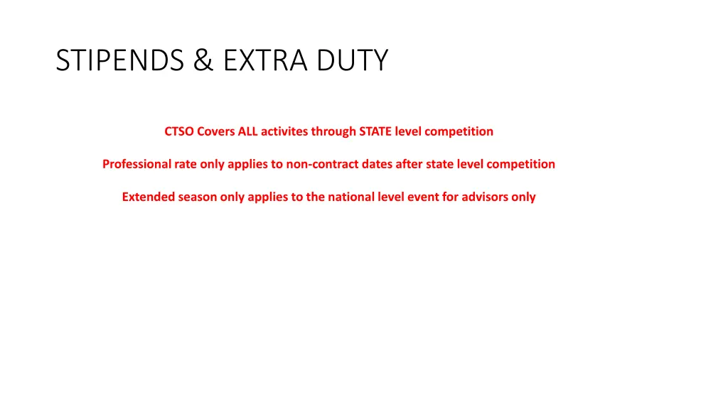 stipends extra duty 3